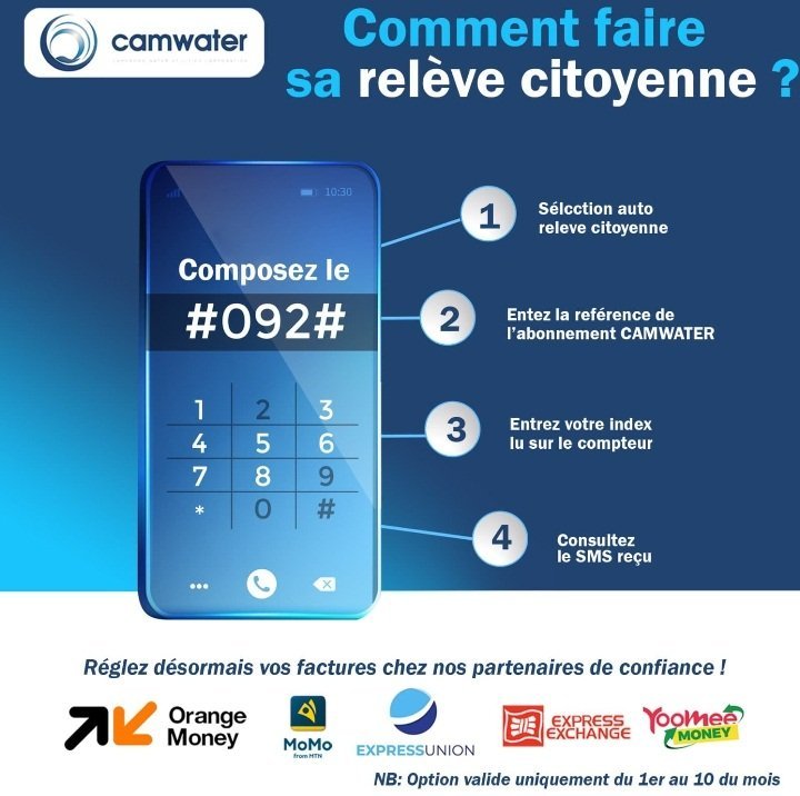 Camwater: L’auto-relève citoyenne et la facilitation de l’accès aux factures en ligne désormais à la disposition des abonnés